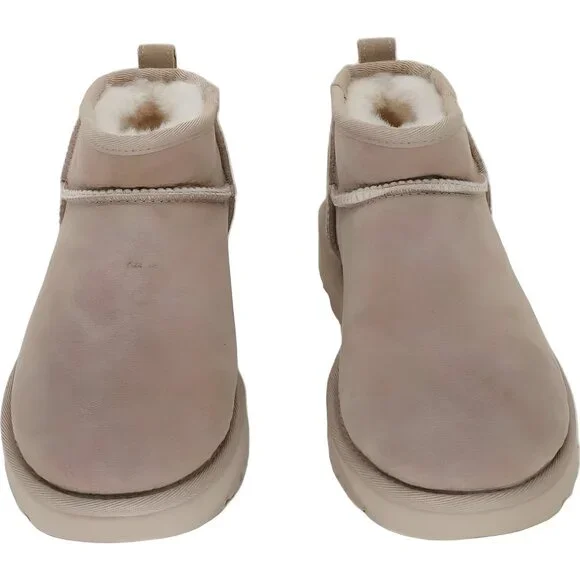 UGG Classic Ultra Mini Suede Ankle Booties Sand Color Women Size 8 M - Picture 5 of 6